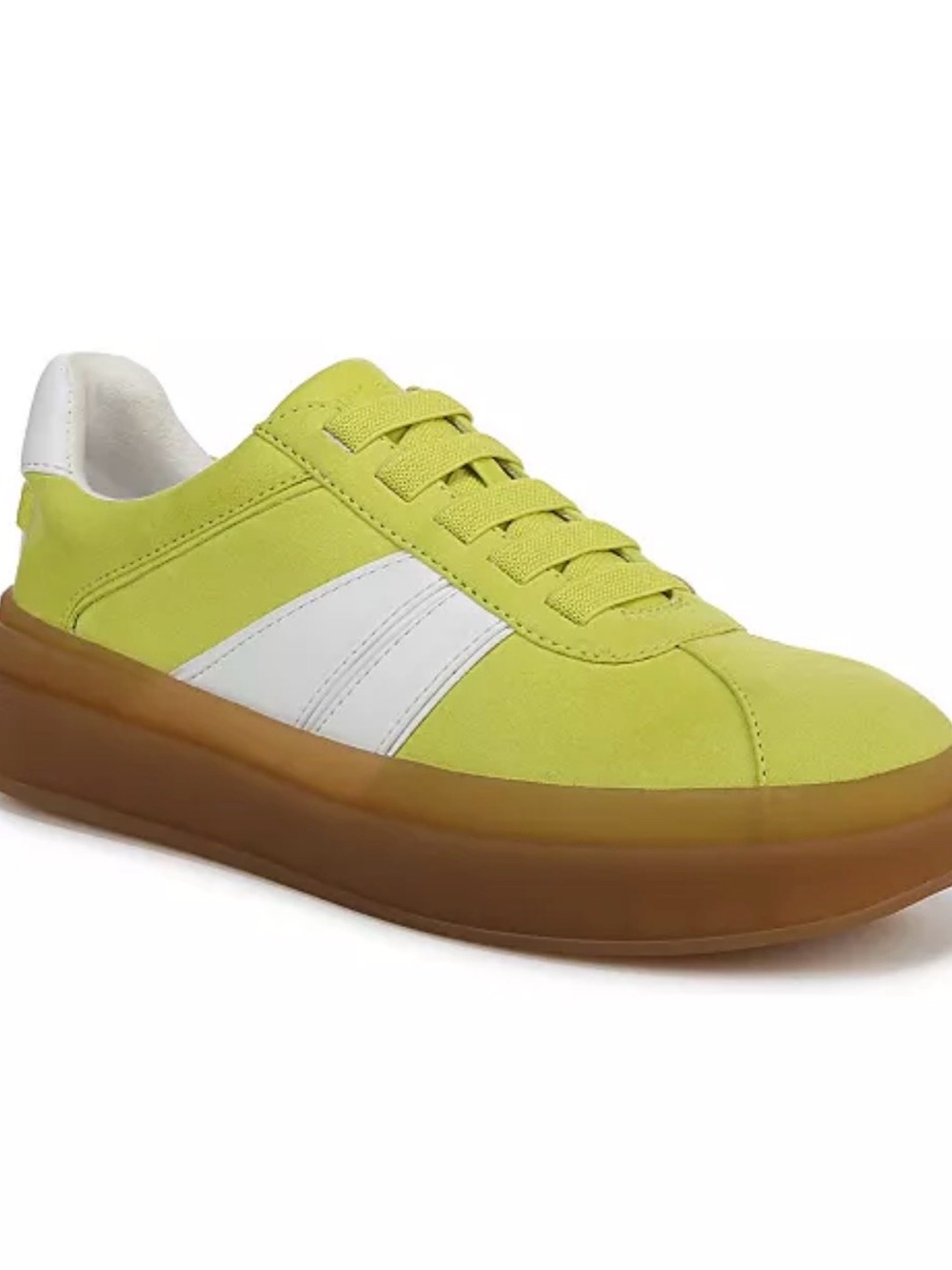 Franco Sarto Lime Green Platform Sneaker with White Stripe